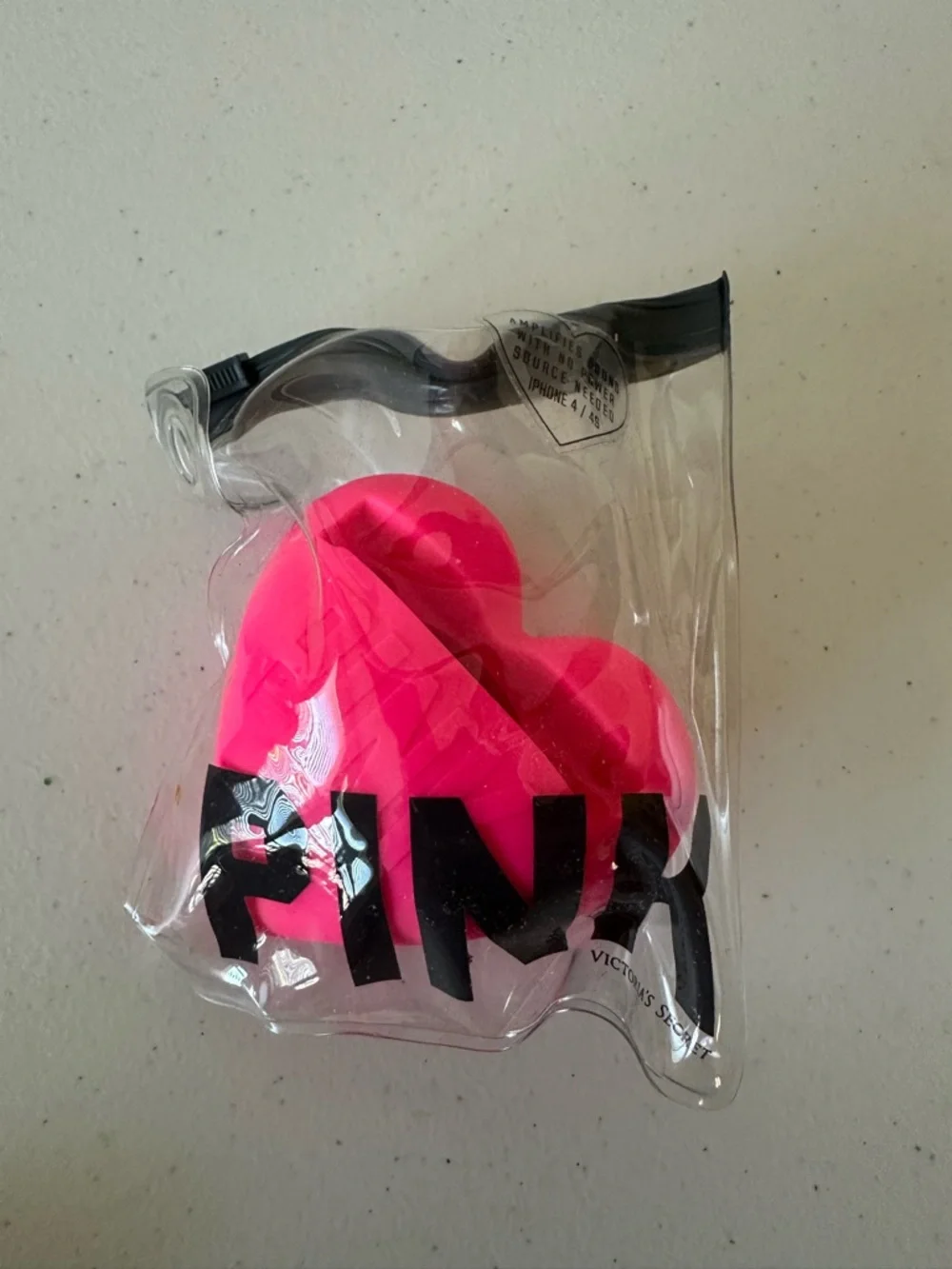 VICTORIA'S SECRET PINK NEON HEART WIRELESS SOUND AMPLIFIER FOR IPHONE NIP NWT
